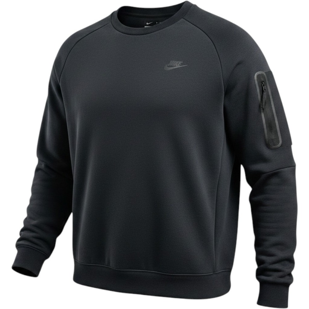 Nike Sportswear Tech Fleece Crewneck Sweatshirt Black CU4505-010 Mens XL